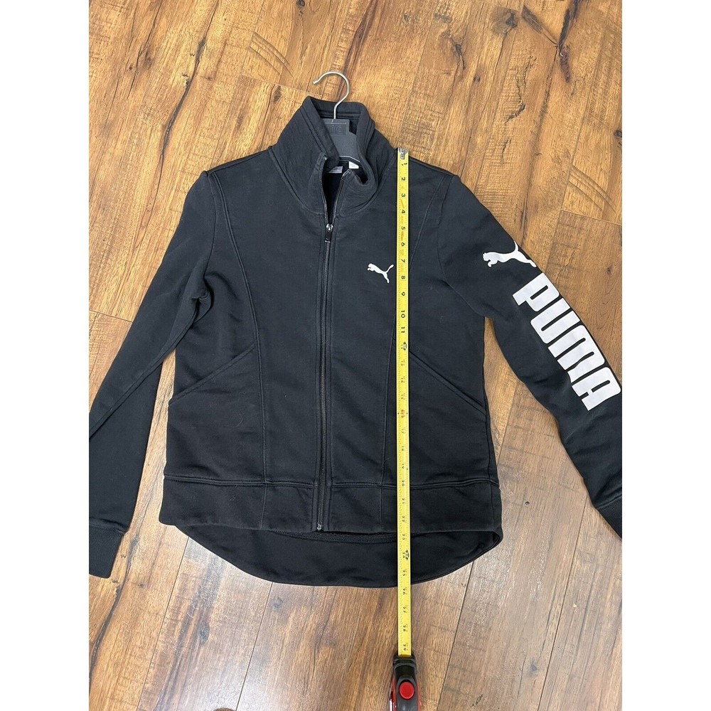 Puma Jacket Womens Size Large Full Zip Black Mock Neck Sporty Athletic Sweater - Picture 7 of 7